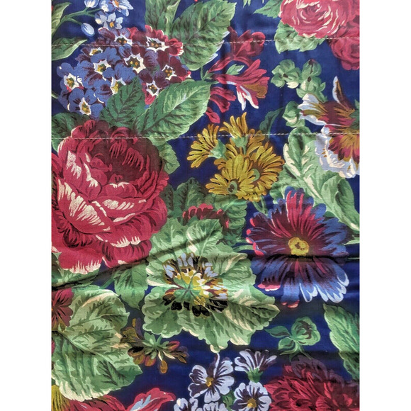 Blue Floral Curtain Valance Cottagecore English Romantic Roses 86"x23" Vintage - Picture 5 of 12